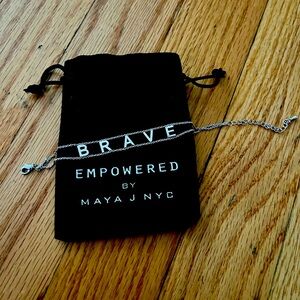 MAYA J NYC silver BRAVE bracelet